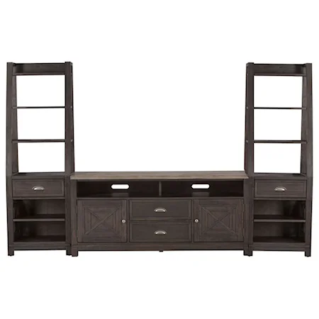 Transitional Entertainment Center with Piers